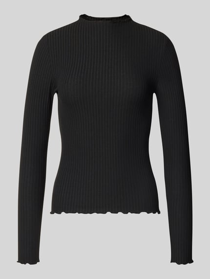 Slim Fit Langarmshirt mit Viskose-Anteil Modell 'EMMA' Shop The Look MANNEQUINE