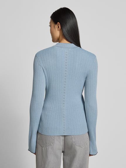 Scotch & Soda Strickjacke mit Knopfleiste Metallic Blue Melange 5