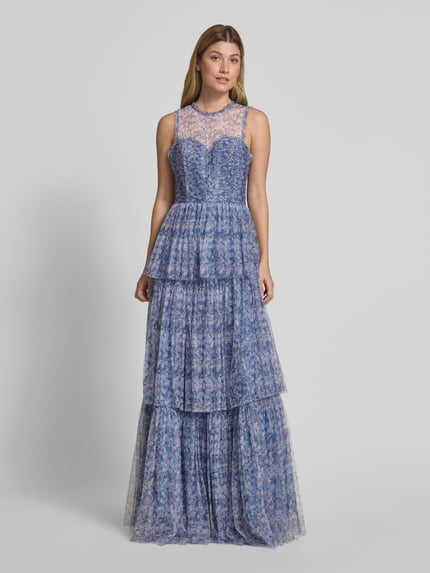Hey Kyla Avondjurk van tule met laagjeslook Bleu - 4