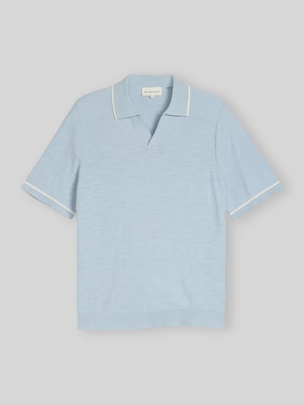 Tom Tailor Koszulka polo z czystej bawełny o wyglądzie dzianiny, krój regular fit Jasnoniebieski 2