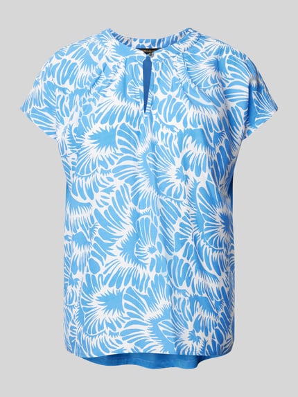 MORE & MORE Regular fit blouseshirt met druppelvormige hals Blauw - 2