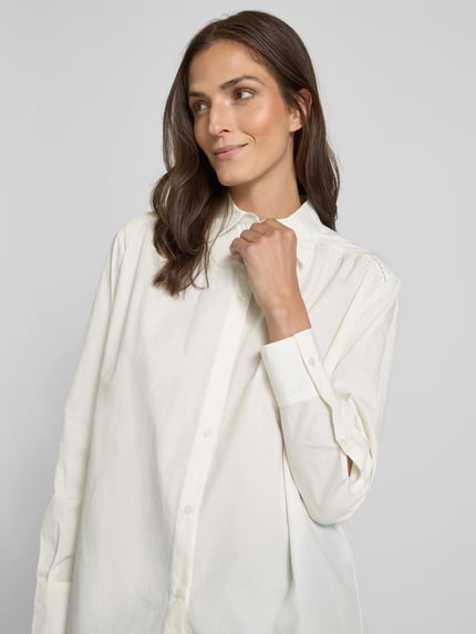 BOSS Orange Relaxed Fit Bluse mit Kentkragen Modell 'Belegant' Offwhite 3