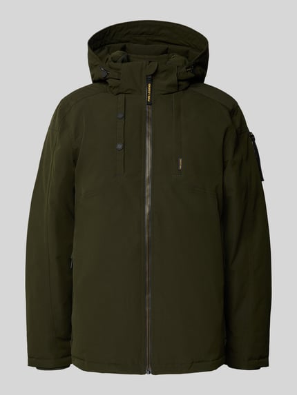 Produktfoto, Parka met Kapuze van PME Legend in donkergroen, regular fit, ritssluiting, ritszakken, gladde structuur, maat M.