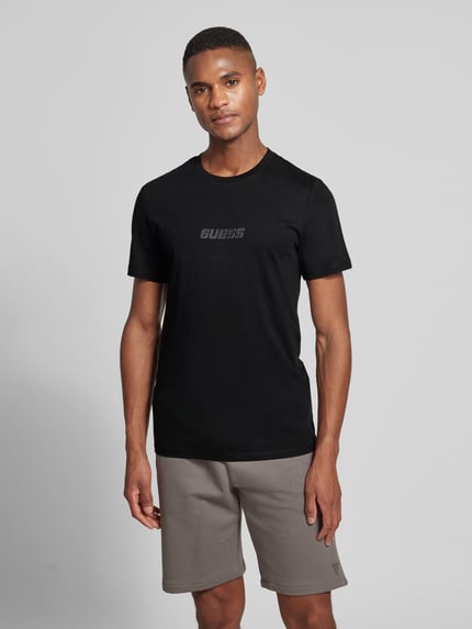 GUESS Activewear T-Shirt mit Label-Print BLACK 4