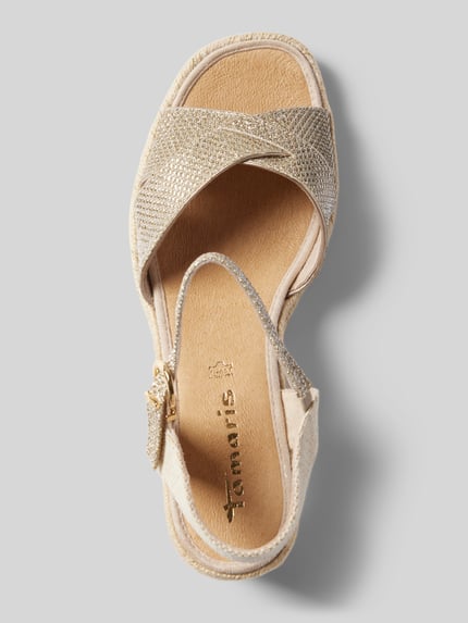 Tamaris Wedges in gevlochten look Goud gemêleerd - 3