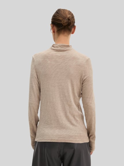 Marc O'Polo Langarmshirt mit Mock Neck Jersey Stein 5