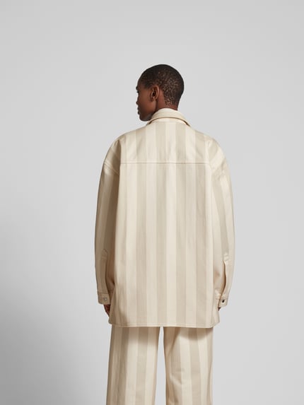 Nanushka oversized overhemdblouse met streepmotief Ecru - 5