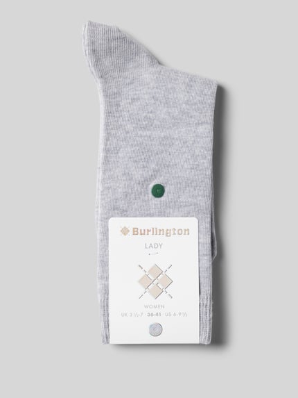 Burlington Sokken in effen design, model 'LADY' Lichtgrijs - 3