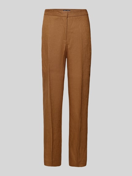 Straight Fit Leinenhose mit Bügelfalten Modell 'Boreli' Shop The Look MANNEQUINE