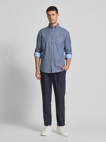 Christian Berg Men Freizeithemd mit Button-Down-Kragen Marine 1