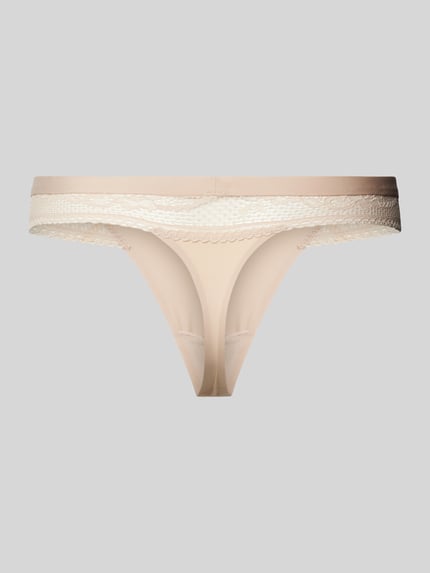Tommy Hilfiger String mit Spitzenbesatz Modell 'TAILORED COMFORT THONG' Beige 3