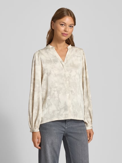 Neo Noir Blouse met ballonmouwen en serafinohals Wit - 4