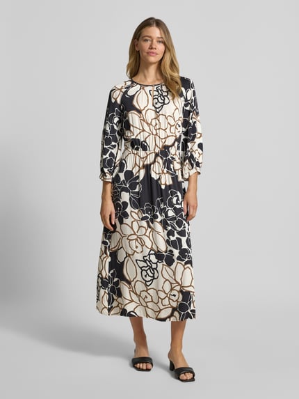Betty Barclay Midikleid aus reiner Viskose mit floralem Allover-Print Black 4
