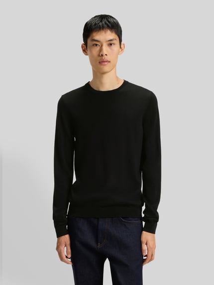 HUGO Regular Fit Strickpullover aus reiner Wolle Modell 'SAN CEDRIC' Black 4