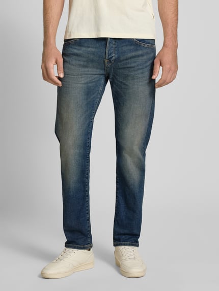 JACK & JONES Tapered Fit Jeans im Used-Look Modell 'MIKE' Jeansblau 4