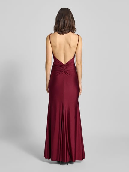 Mascara Abendkleid mit Raffungen Dunkelrot 5