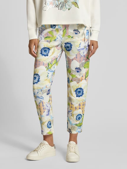 Christian Berg Woman straight fit stoffen broek van viscosemix Grasgroen - 4