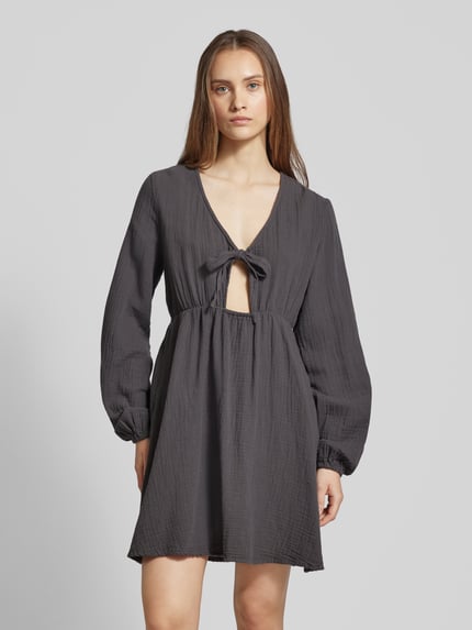 ONLY Mini-jurk met ballonmouwen, model 'THYRA' Antraciet - 4