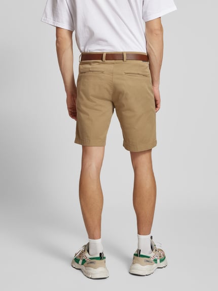 JACK & JONES Regular Fit Chino-Shorts mit Gürtel Modell 'MARCO FRANCO' Beige 5