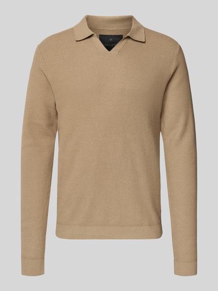 JACK & JONES Premium Sweter z dzianiny z prążkowanymi wykończeniami model ‘EASTON’ Szarobrązowy 2
