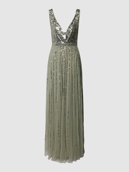 Lace & Beads Abendkleid mit Paillettenbesatz Mint 2