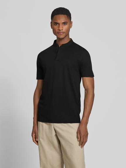 DRYKORN Slim Fit Poloshirt mit Stehkragen Modell 'LOUIS' Black 4