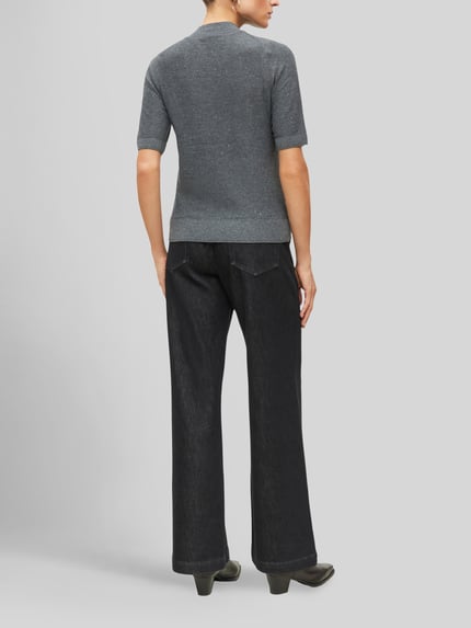 s.Oliver BLACK LABEL Pullover mit Glitzer-Applikation Anthrazit 4