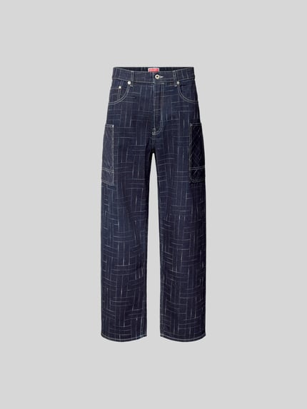 Jeans met all-over borduursel Shop The Look MANNEQUINE