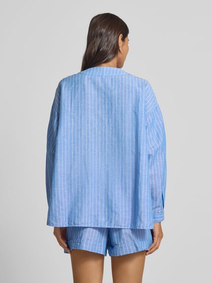 Scotch & Soda Relaxed Fit Bluse aus Baumwoll-Leinen-Mix Hellblau 5