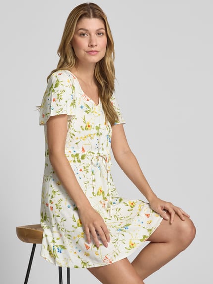 VERO MODA Mini-Freizeitkleid aus reiner Viskose Modell 'EASY JOY' Offwhite 3