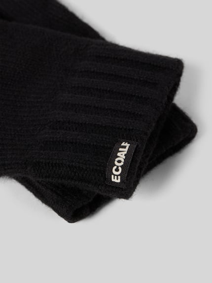 ECOALF Rękawiczki z mieszanki wełny i wiskozy z detalem z logo Czarny 2