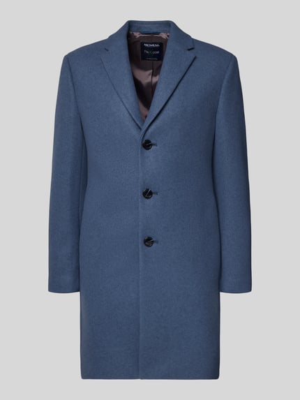 MCNEAL Regular fit lange wollen jas met reverskraag Blauw - 2