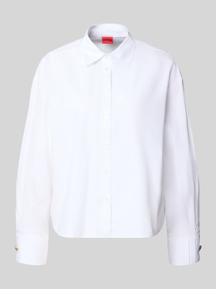 HUGO Boxy fit overhemdblouse van puur katoen, model 'ELMA' Offwhite - 2