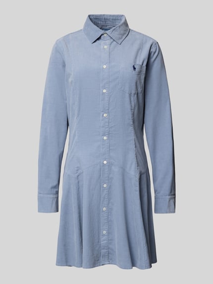 Polo Ralph Lauren Shirt Dress in Cord-Optik Bleu 2