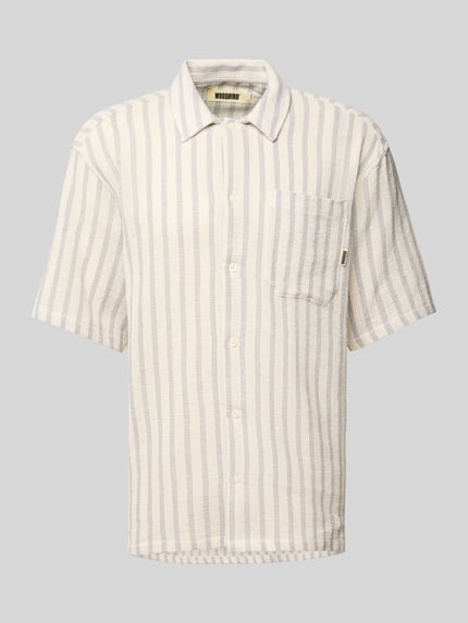 WOODBIRD Vrijetijdsoverhemd met borstzak, model 'Banks' Offwhite - 2