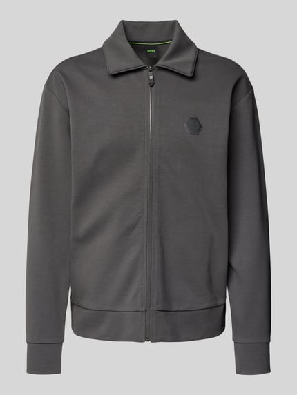 BOSS Green Regular Fit Sweatjacke aus Baumwoll-Mix Modell 'FUTURE' Dunkelgrau 2