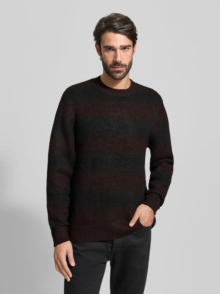 JACK & JONES Premium Sweter z dzianiny o kroju loose fit z dodatkiem wełny Ciemnobrązowy 4