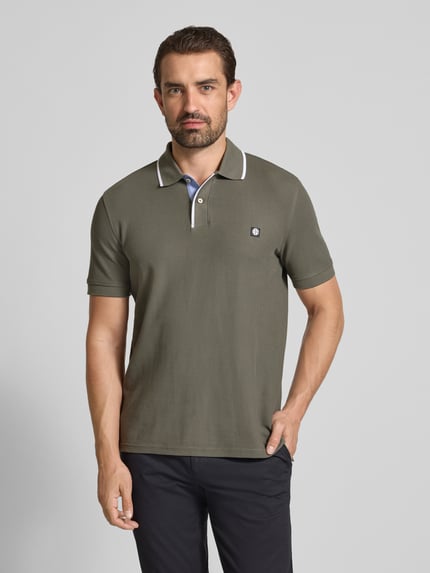 Christian Berg Men Regular Fit Poloshirt aus reiner Baumwolle Metallic Gruen 4