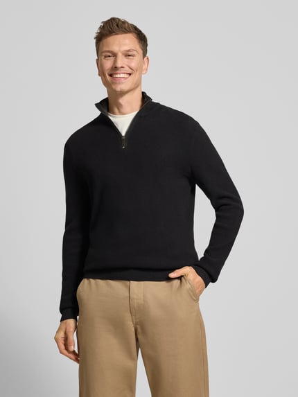 MCNEAL Troyer o kroju slim fit z czystej bawełny Czarny 4