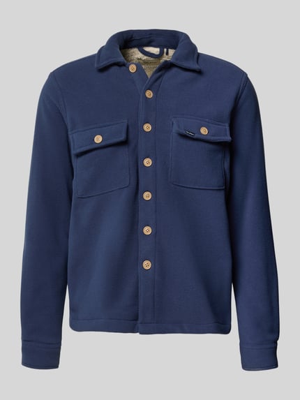 Blend Regular fit vrijetijdsoverhemd met kentkraag, model 'BAKI' Marineblauw - 2