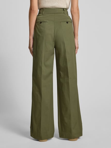 Marc O'Polo Wide Leg Bundfaltenhose aus Baumwoll-Mix Schilf 5