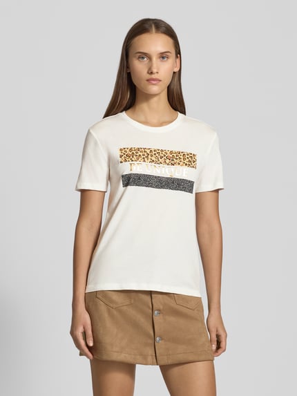 ONLY T-shirt o kroju regular fit z czystej bawełny model ‘TANYA LIFE’ Biały 4