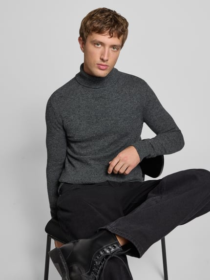 Blend Gebreide coltrui, model 'BRANKO' Donkergrijs gemêleerd - 3