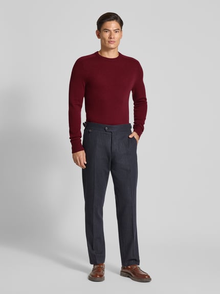 FTC Cashmere Kaschmirpullover mit Rundhalsausschnitt Bordeaux 1