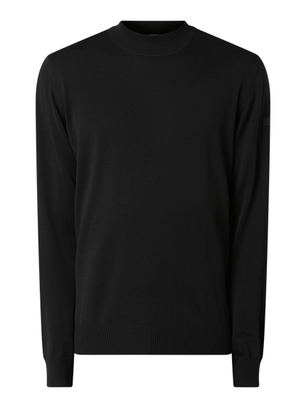 MAERZ Muenchen Pullover aus Schurwolle mit Stehkragen Black 2