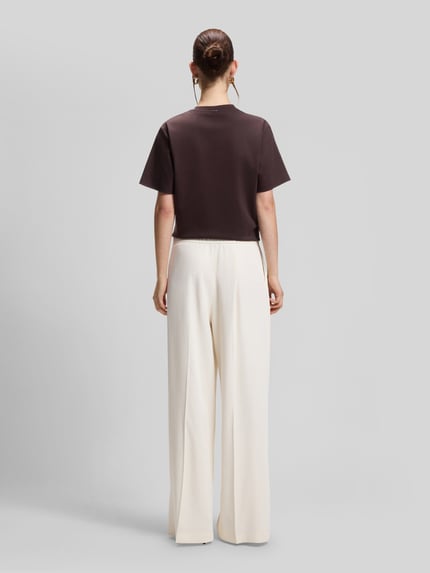 BOSS relaxed fit wide leg broek model 'TAJILA' Offwhite - 5
