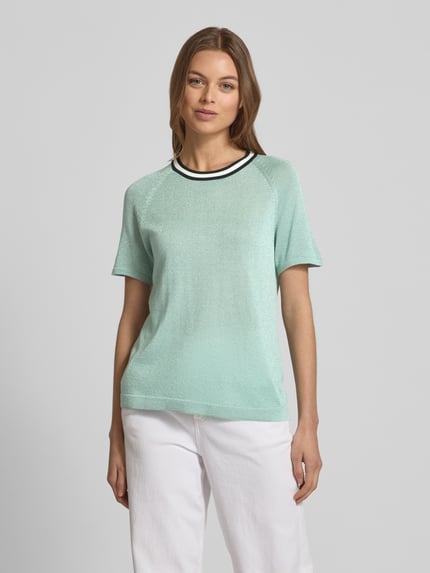 Jake*s Collection Bluzka z dzianiny z efektowną przędzą i raglanowymi rękawami Lazurowy 4