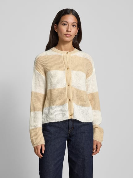 MM by Max Mara Regular fit gebreid jack met wol, model 'MALOU' Beige - 4