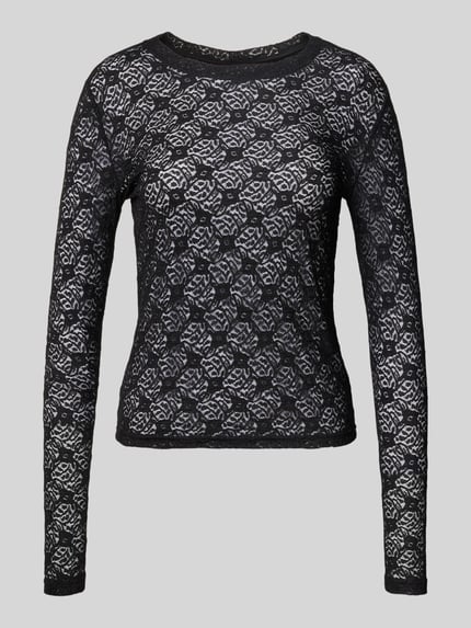 NOISY MAY® Longsleeve mit Lochstickerei Modell 'JUDITH' Black 2