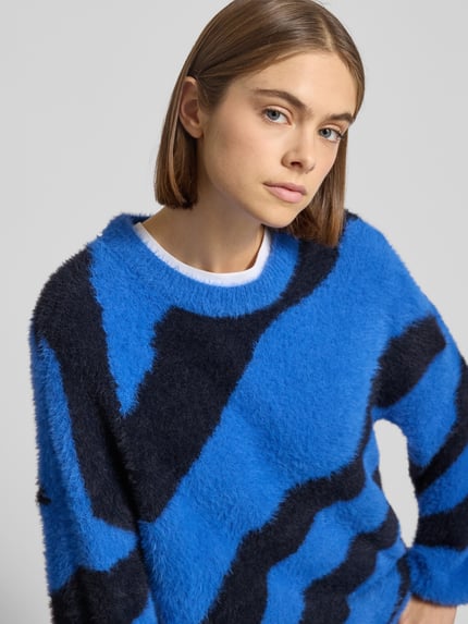 NOISY MAY® Strickpullover mit Rundhalsausschnitt Modell 'HEIDI' Jeansblau 3